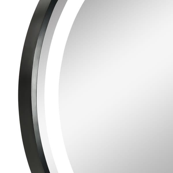Badrumsspegel, Ø60cm LED badrumsspegel med 3 ljusa färger, väggspegel med touchfunktion, minnesfunktion, IP44, svart