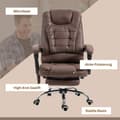 Miniatyrbilde 9 av 10: Kontorstol med massasjefunksjon, ergonomisk skrivebordsstol med ligge- og varmefunksjon, høydejusterbar datastol med fotstøtte