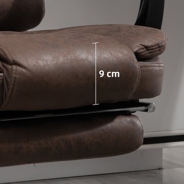 Kontorstol med massasjefunksjon, ergonomisk skrivebordsstol med ligge- og varmefunksjon, høydejusterbar datastol med fotstøtte