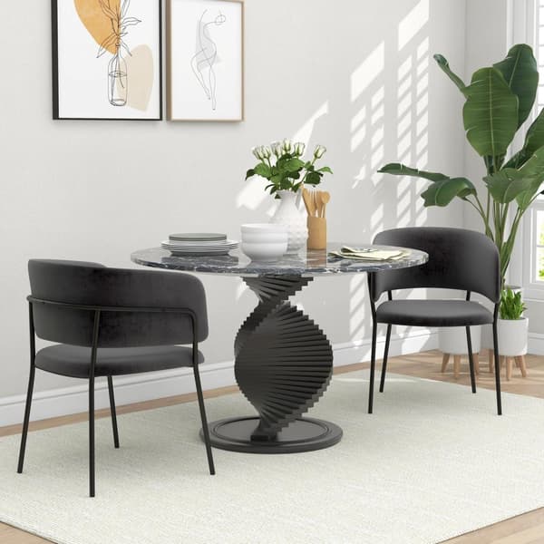 Spisestuestoler sett med 2 kjøkkenstoler med ryggstøtte, stålben, polstret stol med fløyelslook til stue, kjøkken, grå 57 x 53 x 73 cm