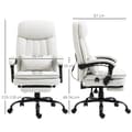 Miniatyrbilde 4 av 10: Kontorstol med massasjefunksjon, ergonomisk skrivebordsstol, høydejusterbar lederstol, kremhvit