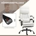 Miniatyrbilde 6 av 10: Kontorstol med massasjefunksjon, ergonomisk skrivebordsstol, høydejusterbar lederstol, kremhvit