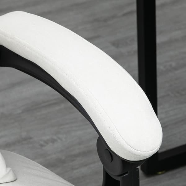 Kontorstol med massasjefunksjon, ergonomisk skrivebordsstol, høydejusterbar lederstol, kremhvit