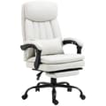 Miniatyrbilde 1 av 10: Kontorstol med massasjefunksjon, ergonomisk skrivebordsstol, høydejusterbar lederstol, kremhvit
