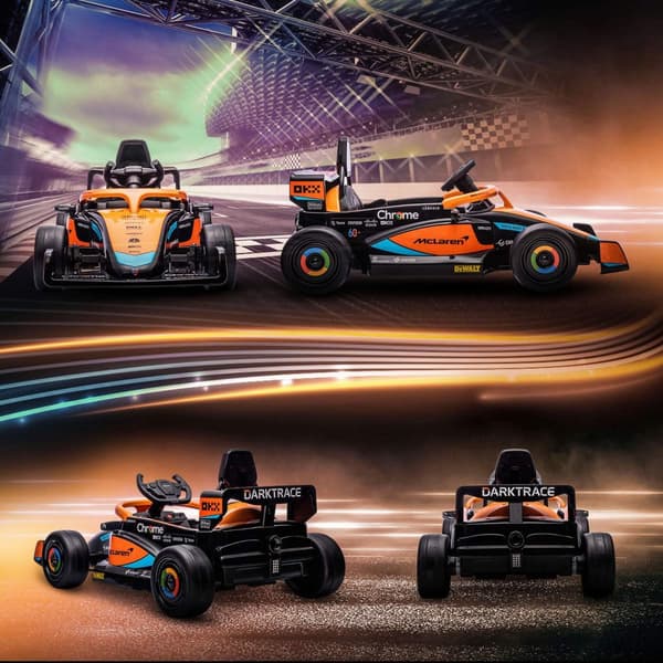 McLaren børnebil, med 2 gear, 2 motorer, fjernbetjening, MP3 USB, affjedring, horn, til 3-5 år børn, bæreevne 30 kg, orange