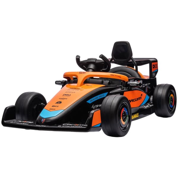 McLaren barnebil, med 2 hastigheter, 2 motorer, fjernkontroll, MP3 USB, fjæring, horn, for 3-5 år barn, lastekapasitet 30 kg, oransje