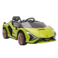 Miniatyrbild 1 av 10: Barnfordon, 2 körlägen, Lamborghini SIAN SUV Billeksak Elbil med fjärrkontroll, musik (MP3/USB), 37-60 månader, grön