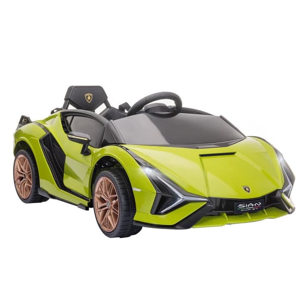 Barnfordon, 2 körlägen, Lamborghini SIAN SUV Billeksak Elbil med fjärrkontroll, musik (MP3/USB), 37-60 månader, grön
