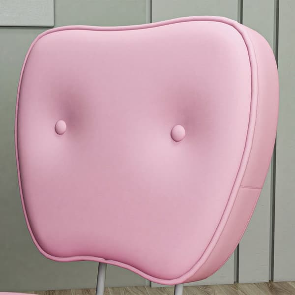 Kontorstol uden armlæn, 82-92H cm, drejestol til børn, højdejusterbar, bæreevne op til 120 kg, pink