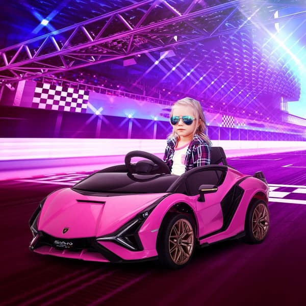 Elektrisk SUV-bil for barn med 3 gir, setebelter, fjernkontroll, musikk (MP3/USB) lys, for 37-60 måneder, lastekapasitet 25kg, rosa
