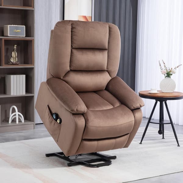 TV-stol med ståhjälp, elektrisk avslappningsstol, med massagefunktion, liggfunktion, värmefunktion, polyester, 90x93x110cm
