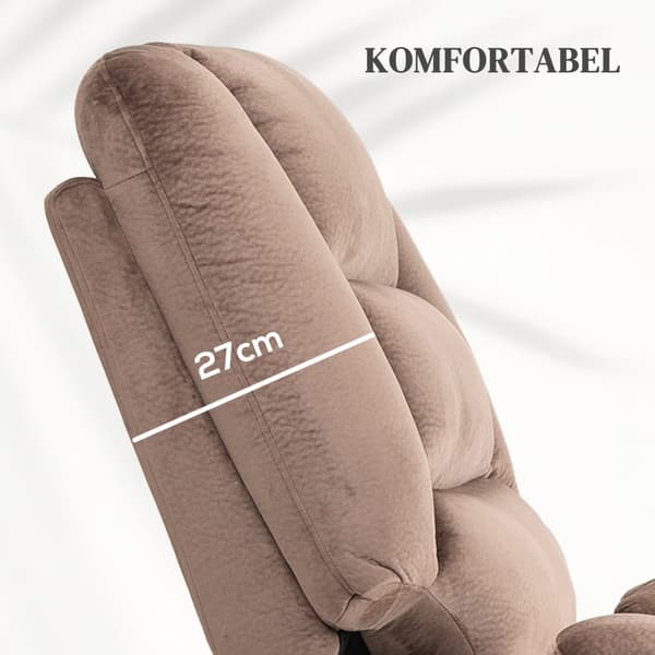 TV-stol med ståhjälp, elektrisk avslappningsstol, med massagefunktion, liggfunktion, värmefunktion, polyester, 90x93x110cm