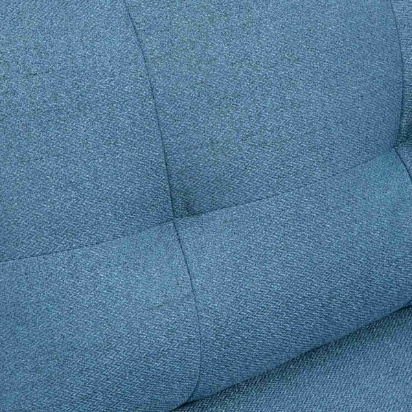 2-seters sofa, sofa med tykk pute, polstret sofa med stålben, moderne dobbel sofa for stue, soverom, mørkeblå