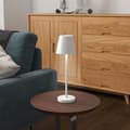 Miniatyrbild 3 av 10: Bordslampa Uppladdningsbar USB-bordslampa med 3 ljusfärger, bärbar USB-sänglampa med pekbrytare för vardagsrum, metall, vit