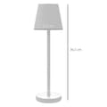 Miniatyrbild 4 av 10: Bordslampa Uppladdningsbar USB-bordslampa med 3 ljusfärger, bärbar USB-sänglampa med pekbrytare för vardagsrum, metall, vit