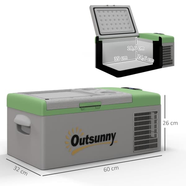 Kompressorijäähdytyslaatikko 16L, kylmälaatikko auton 12/24V DC & 100-240V AC, -20°C asti, kannettava pakastin MAX/ECO-tiloilla, minijääkaappi