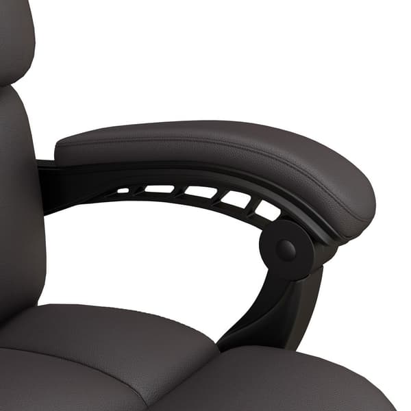 Höjdjusterbar kontorsstol med massagefunktion, ergonomisk skrivbordsstol, chefsstol, upp till 120 kg, brun