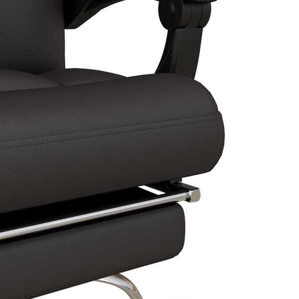 Höjdjusterbar kontorsstol med massagefunktion, ergonomisk skrivbordsstol, chefsstol, upp till 120 kg, brun