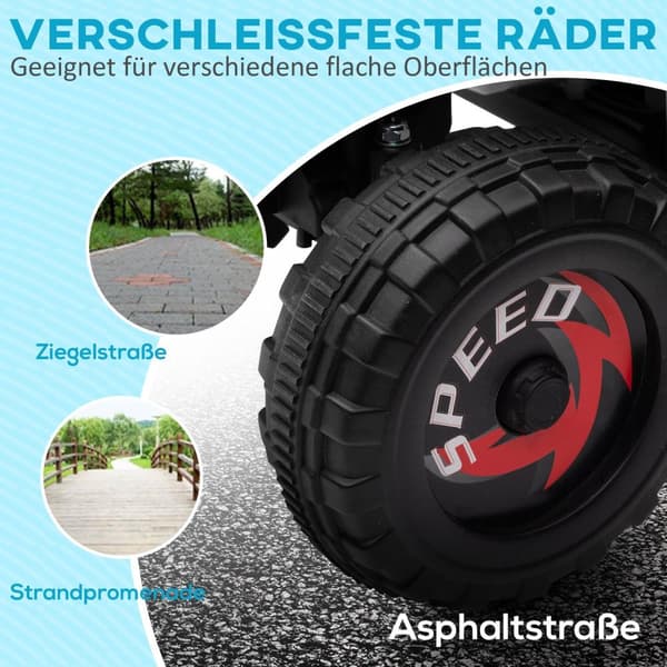 Elektrisk børne-quad, mini-el-quad med frem- og bakfunktioner, 6 V elbil til børn 1,5-3 år, 2,5 km/t, hvid