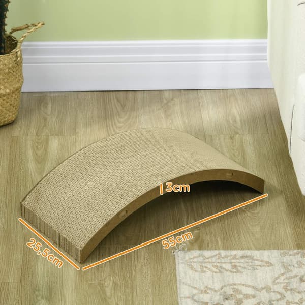 Kattskrapbräda, set om 8 återvinningsbar skrappapp, repmattor av wellpapp för träningshjul för katter, katter upp till 5 kg, 55 x 25,5 x 3 cm, brun