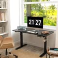 Miniatyrbild 3 av 10: Ståbord, elektriskt, med anti-kollision, överhettningsskydd, förvaringsmöjligheter, 140x70x72-116cm, spånskiva, svart