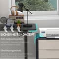 Miniatyrbild 7 av 10: Ståbord, elektriskt, med anti-kollision, överhettningsskydd, förvaringsmöjligheter, 140x70x72-116cm, spånskiva, svart