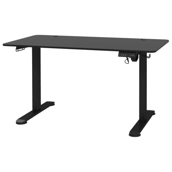 Ståbord, elektriskt, med anti-kollision, överhettningsskydd, förvaringsmöjligheter, 140x70x72-116cm, spånskiva, svart