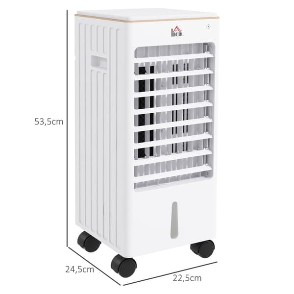 3 in 1 kannettava ilmastointilaite, 65 W 15-20 ㎡, 3 tilaa, ajastintoiminto, pyörät, kantokahva, ABS, 22,5 W x 24,5 D x 53,5 Hcm, valkoinen