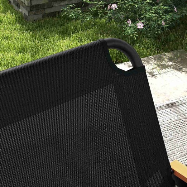 Havebænk sammenklappelig 2-personers campingbænk, op til 220 kg, til camping og terrasse, mesh, sort, 108x65x73cm