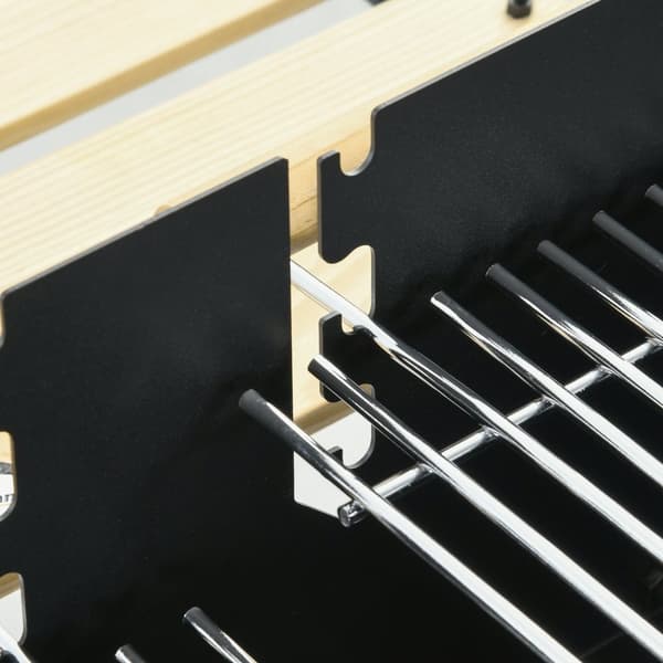 Kullgrill, BBQ campinggrill med to grillrister, hylle, håndtak, metall, svart, 113x53,5x82,5cm