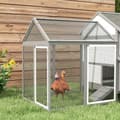 Miniatyrbillede 10 af 10: Hønsehus i træ med redekasse, rampe, dobbelt kravlegård, grå