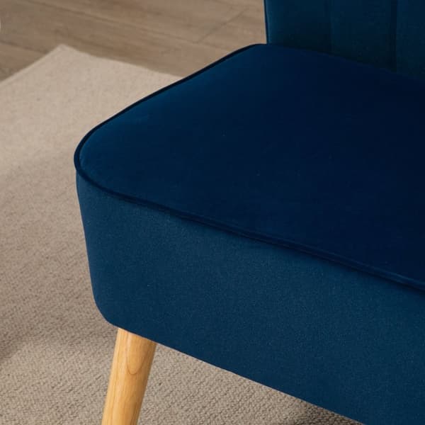 2-seters sofa, to-seter, loveseat med linlook, dobbel sofa med treben, bæreevne opptil 150 kg, himmelblå, 117 x 56,5 x 77 cm