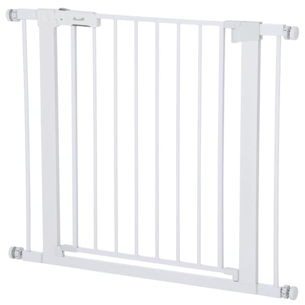 Dörr Säkerhetsgrind Trappport Hundgrind Justerbar 75-96cm Autostängning