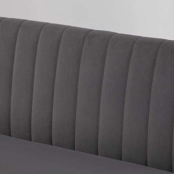 2-seters sofa to-seters loveseat med linlook, dobbel sofa, treben, opptil 150 kg, mørkegrå, 117 x 56,5 x 77 cm