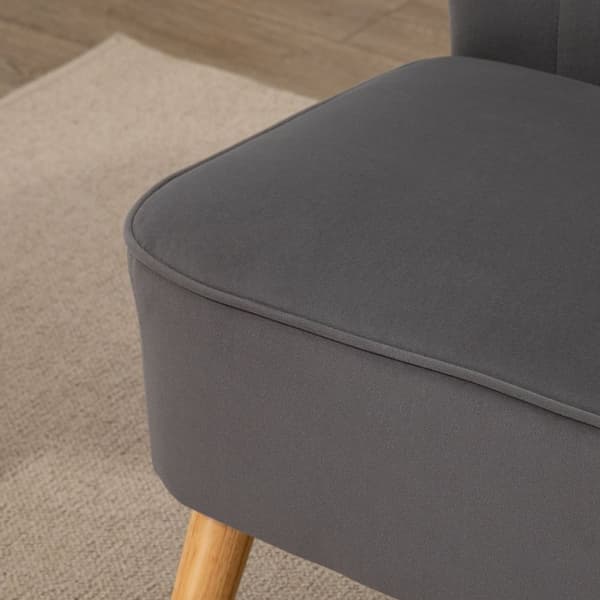 2-seters sofa to-seters loveseat med linlook, dobbel sofa, treben, opptil 150 kg, mørkegrå, 117 x 56,5 x 77 cm