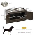 Miniatyrbillede 4 af 10: Hævede hundeskåle med opbevaringsplads, 2 skåle, til store hunde, vandskål, madskål, hundeskålsstativ, 60 cm x 30 cm x 34 cm, kaffe