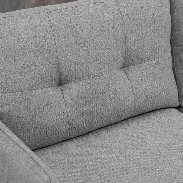 Tvåsits 2-sits soffa med kuddar, loveseat med linnelook, dubbelsoffa för vardagsrum, sovrum, stål, grå, 139 x 68 x 76 cm