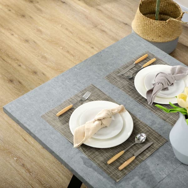 Spisebord for 6 personer steinlook stålben grå 140x80x76cm