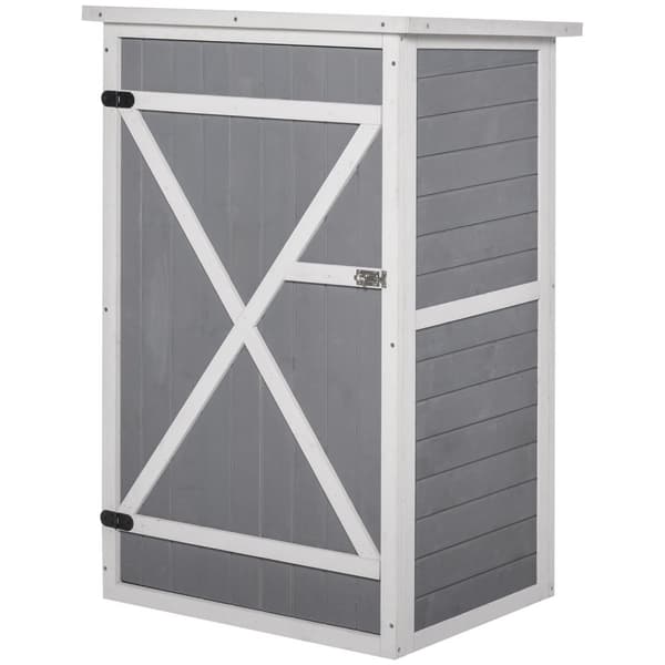 Hagebod redskapsbod hyller gran sort + grå + hvit 75x56x115cm