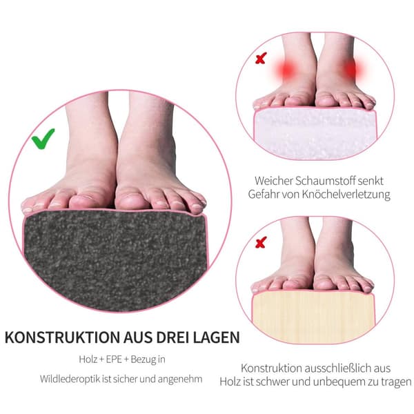 Tasapainopalkki 210 cm Taitettava voimistelupalkki sisä- ja ulkokäyttöön, Tasapainopalkki 120 kg asti, vaaleanpunainen