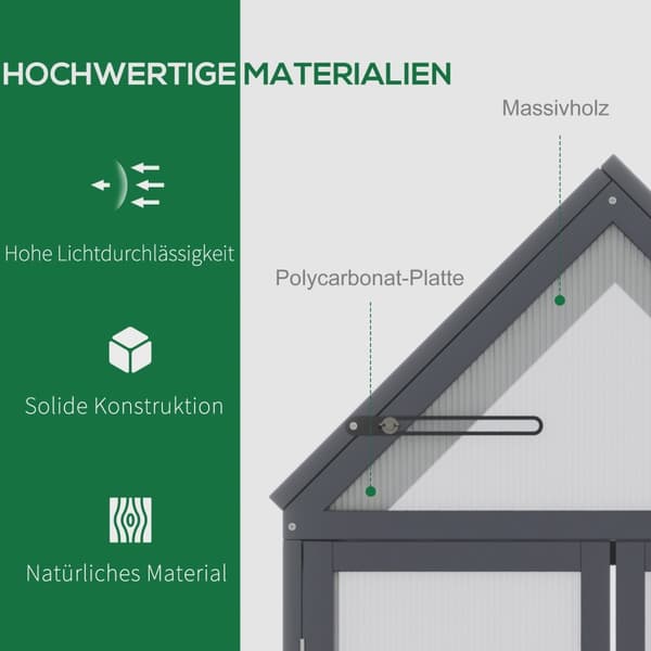 Koldramme minidrivhus 3 plan drivhusplantebed med hængslet tag dobbeltdøre lavet af naturtræ 70,5 x 42 x 132 cm