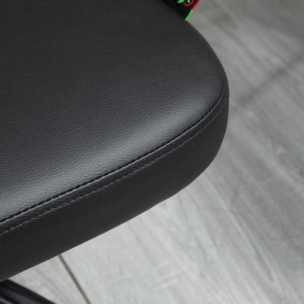 Kontorstol uden armlæn, ergonomisk skrivebordsstol, højdejusterbar, drejestol, sort