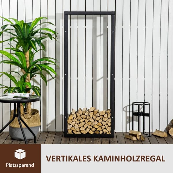 Træhylde Lodret træstativ 100 kg Kapacitet Metal 60 × 25 × 150 cm