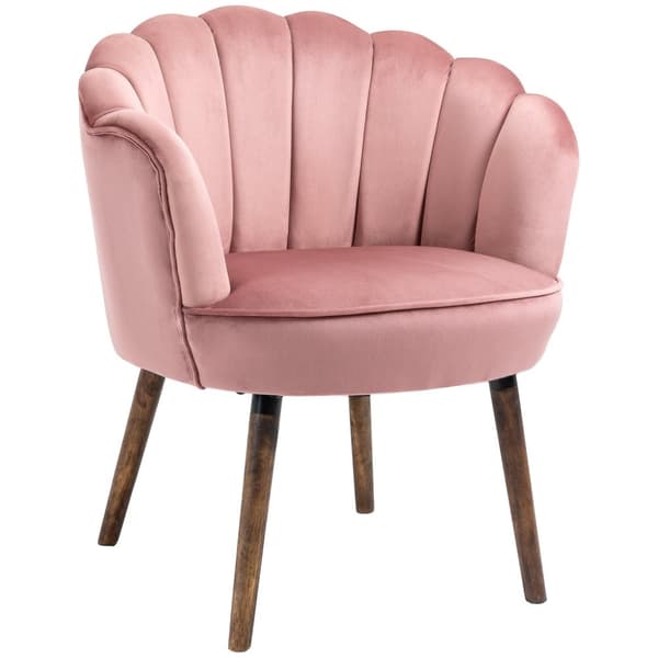 Spisestuestol, kjøkkenstol, lenestol med ryggstøtte, stuestol, polyester, gummitre, rosa, 66 x 72 x 79 cm