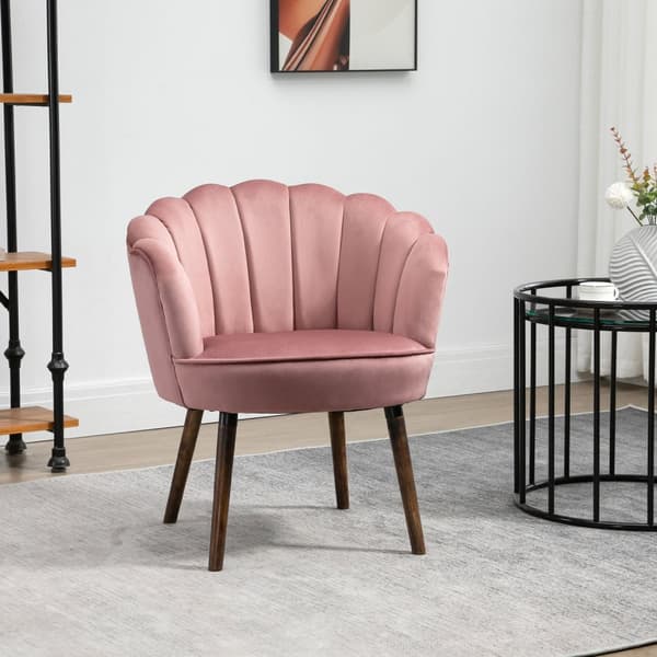 Spisestuestol, kjøkkenstol, lenestol med ryggstøtte, stuestol, polyester, gummitre, rosa, 66 x 72 x 79 cm