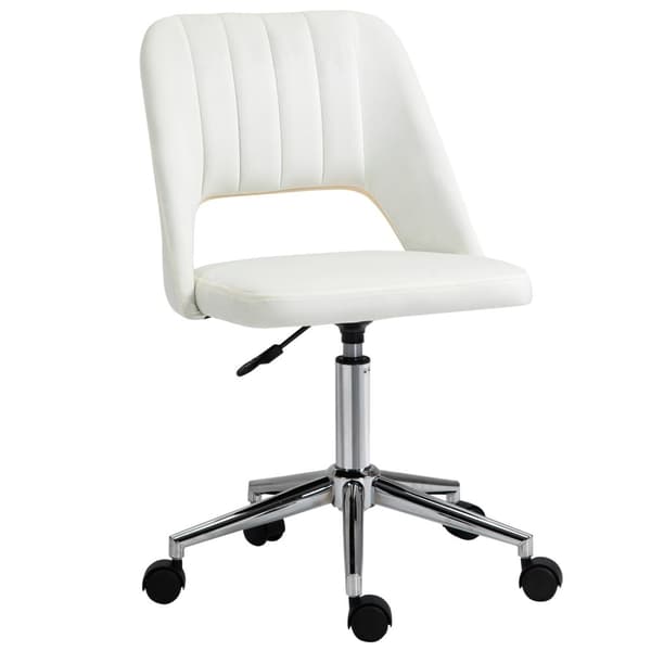 Snurrstol vardagsrum, kontorsstol liten, höj- och sänkbar skrivbordsstol, beige