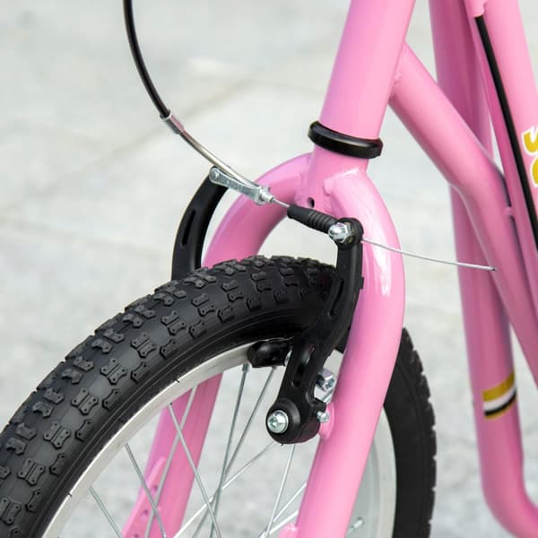 Børnescooter med bremser 16/12 tommer scooter city scooter børnescooter kickboard til 5+ år børn pink 135 x 58 x 92-100 cm