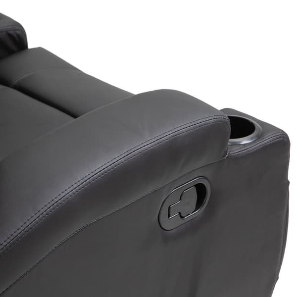 Elektrisk massagestol, 165° vipbar, 5 massagetilstande, fodstøtte, fjernbetjening, tv-stol, imiteret læder, sort, 84x92x109cm