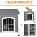 Miniatyrbillede 8 af 10: Hundehus, vandtæt hundehus med dør, netboks til udendørs brug, gran, grå, 80x55x53,5 cm
