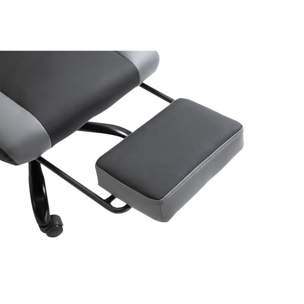 Gamingstol, höjdjusterbar inklusive nackstöd, justerbar svankkudde med fotstöd, ergonomisk, upp till 120 kg, svart